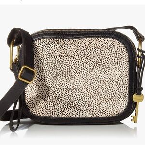 Fossil Elle Camera Crossbody Bag with cow hide